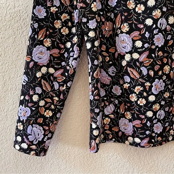 Ann Taylor Top Blouse Floral Pleated Shoulder Puff Sleeve Feminine Casual - Picture 8 of 13